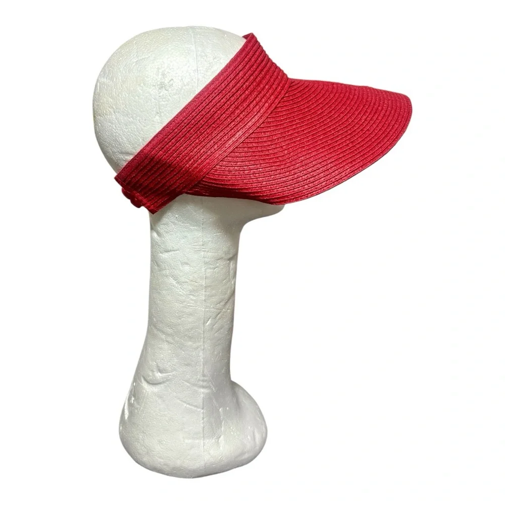 I.N.C. International Concept Solid Straw Red Visor